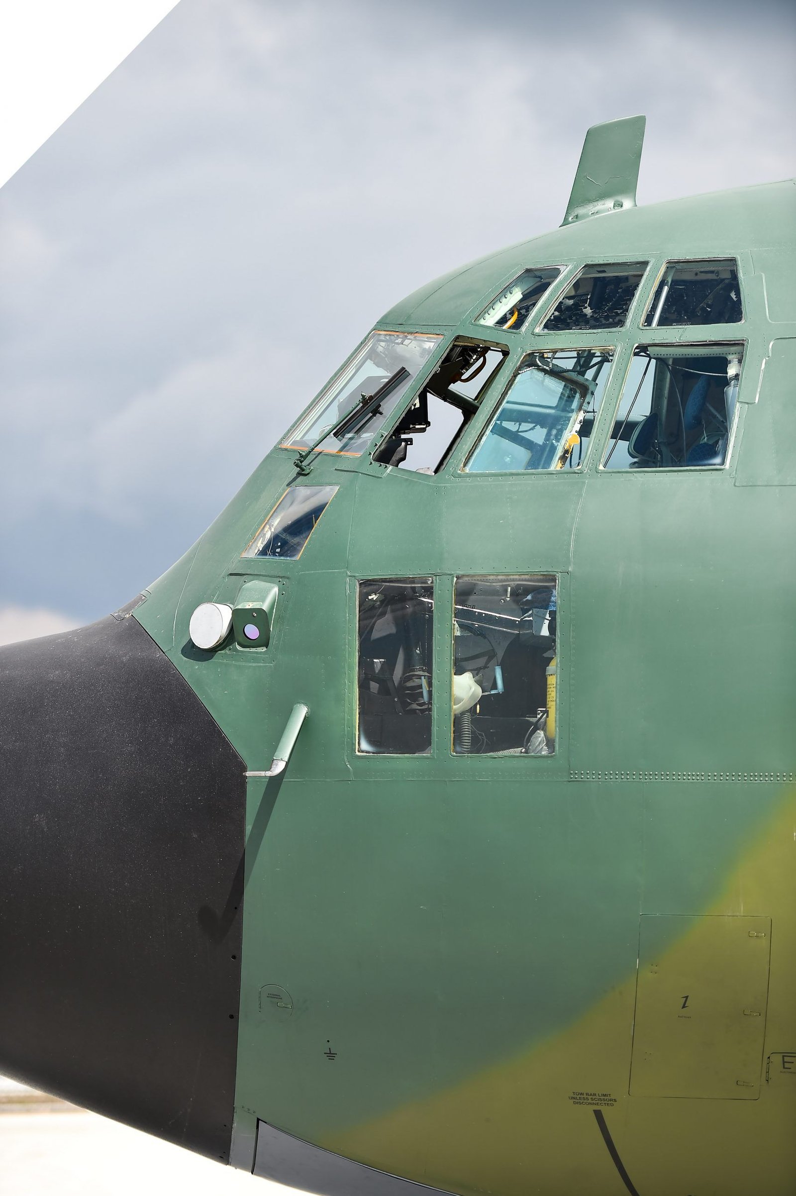 Military Hercules airplane on the runway